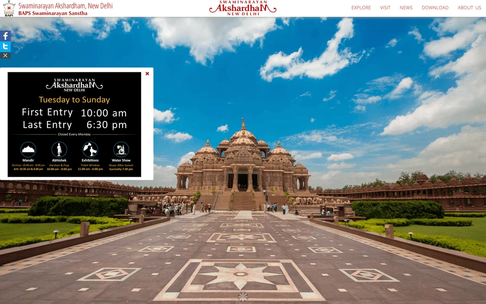 Screenshot of Akshardham.com