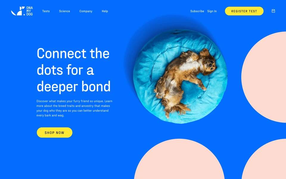 Screenshot of DNAMyDog.com