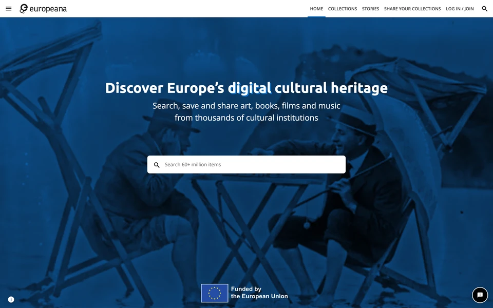 Screenshot of Europeana.eu