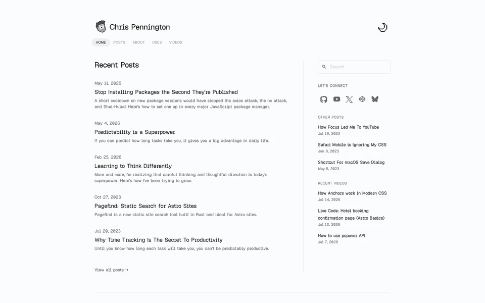 Screenshot of ChrisPennington.dev