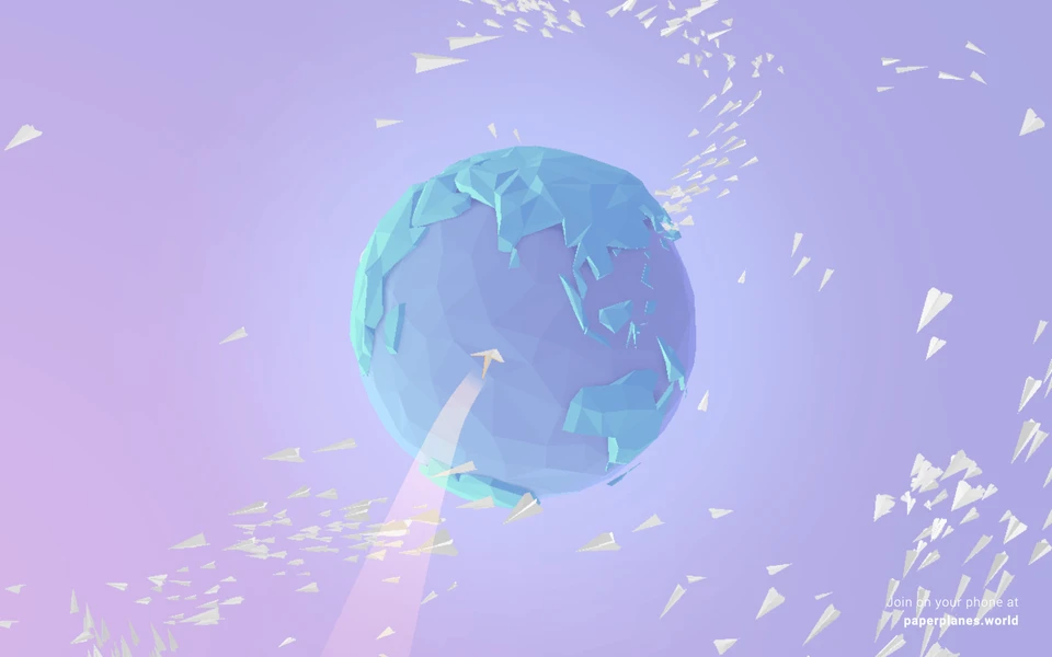 Screenshot of PaperPlanes.world