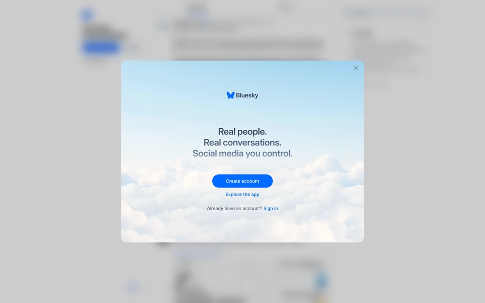 Screenshot of Bsky.app