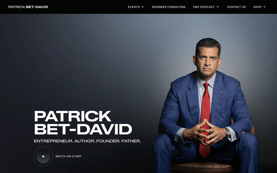 Screenshot of PatrickBetDavid.com