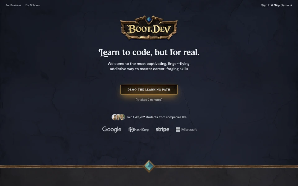 Screenshot of Boot.dev