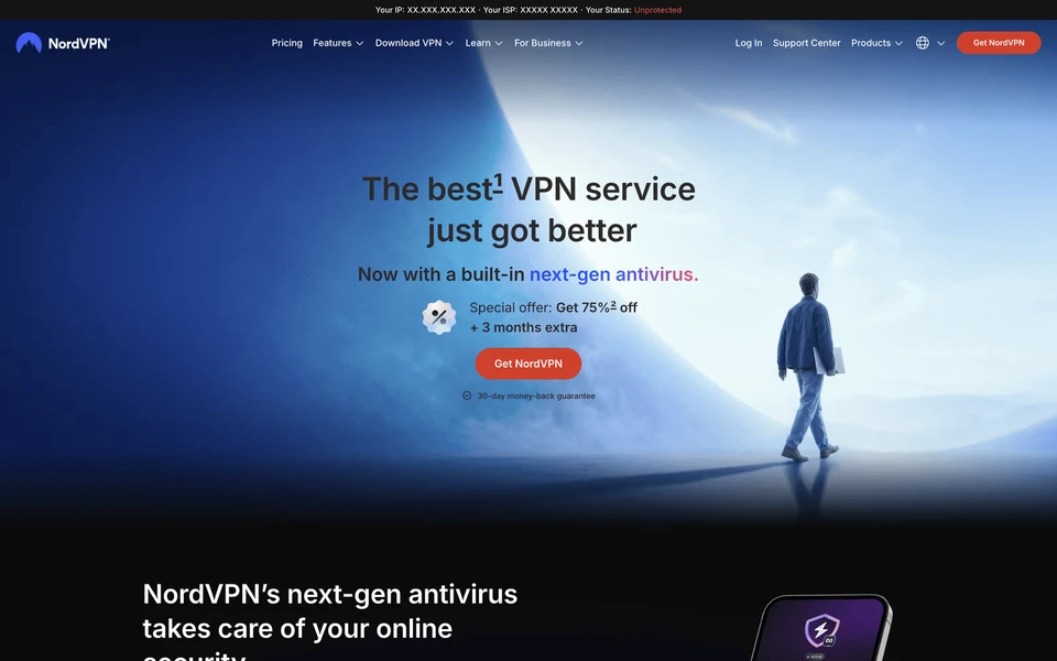 Screenshot of NordVPN.com