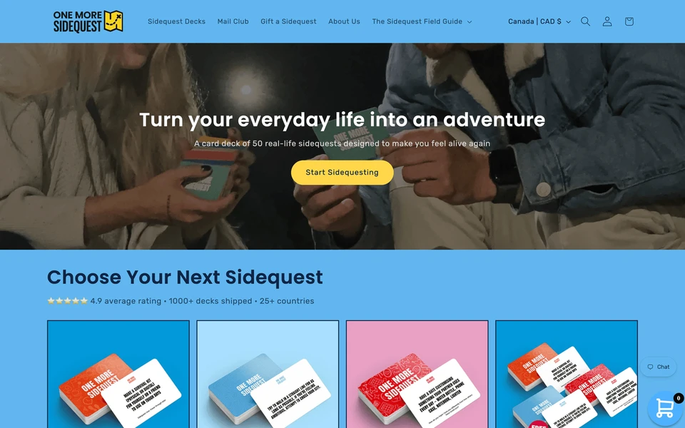 Screenshot of OneMoreSidequest.com