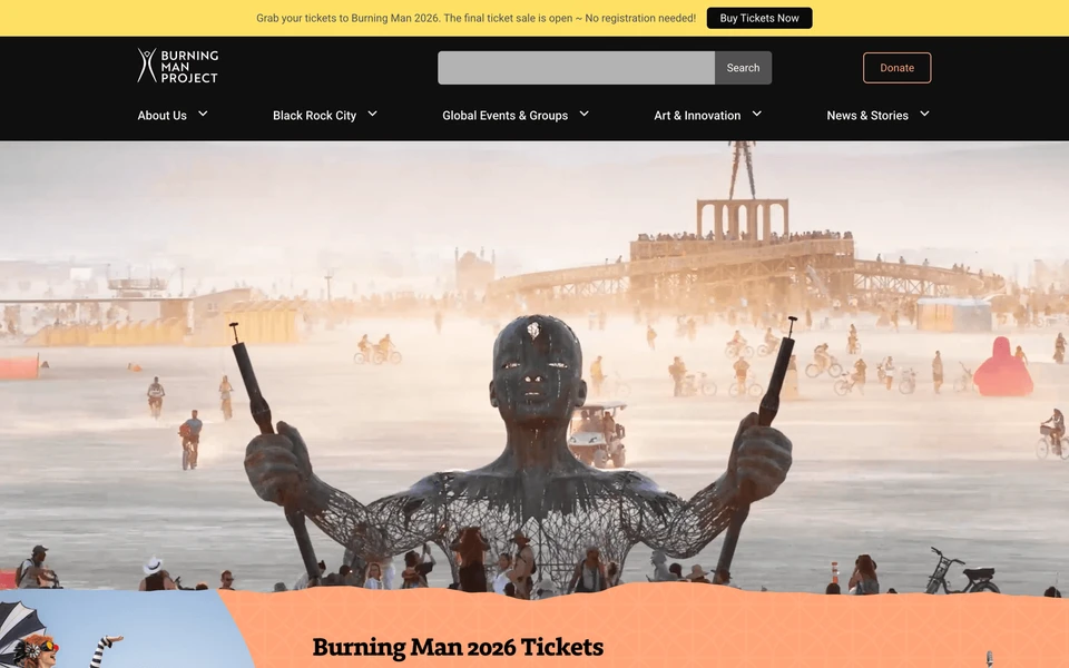 Screenshot of BurningMan.org
