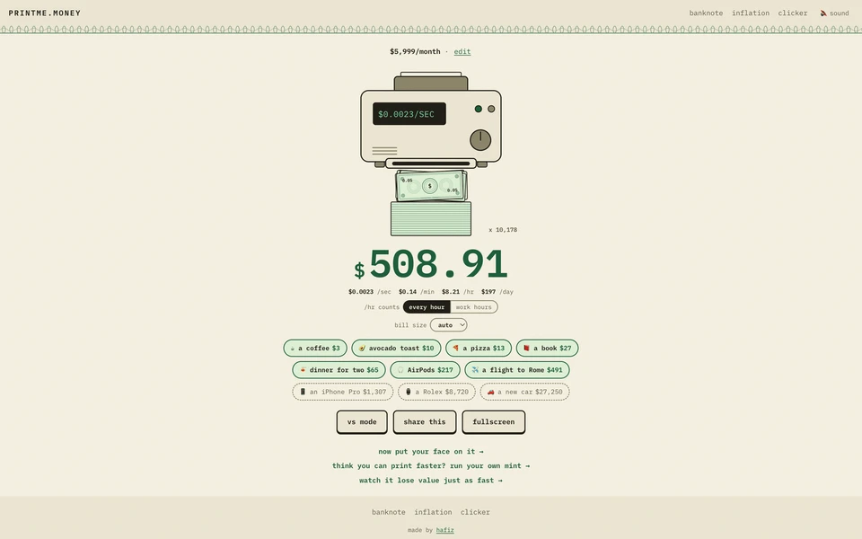 Screenshot of PrintMe.Money