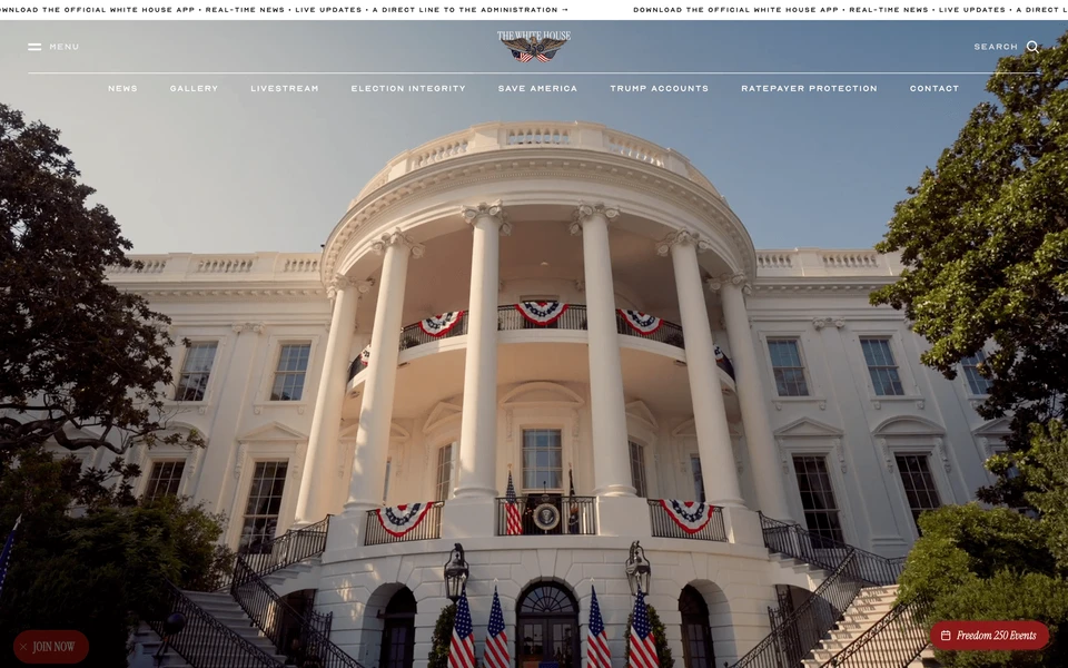 Screenshot of WhiteHouse.gov