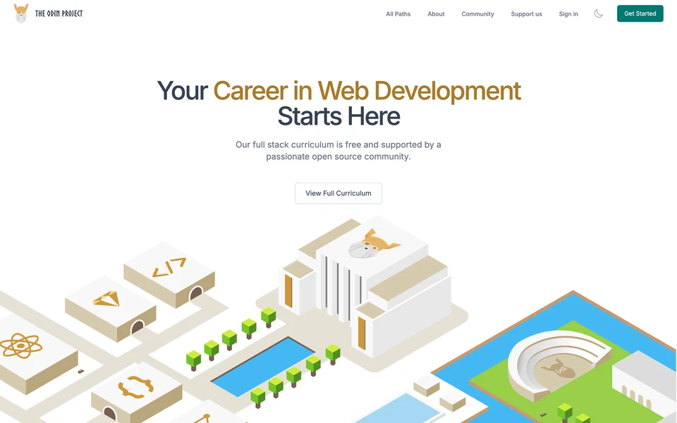 Screenshot of TheOdinProject.com