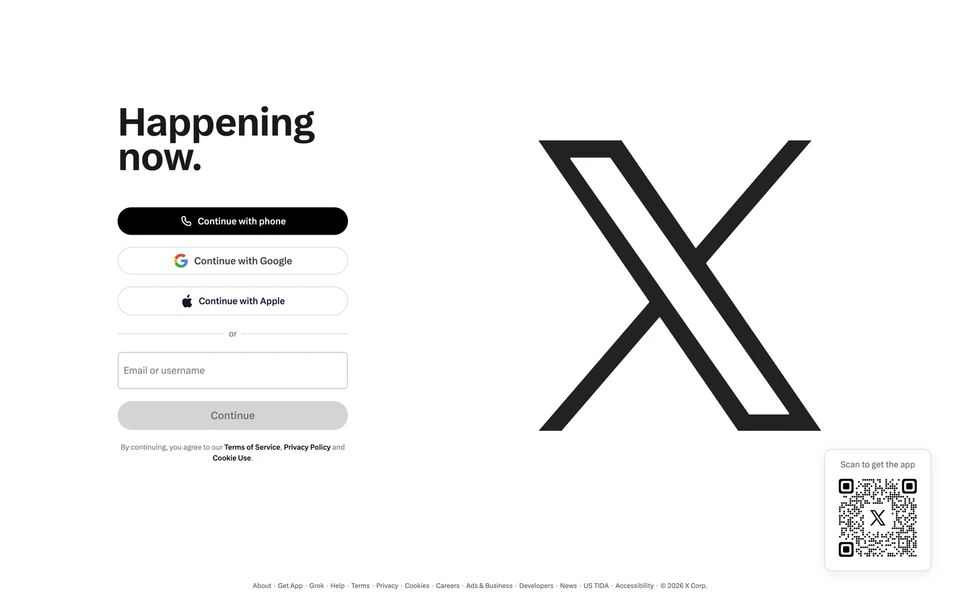 Screenshot of X.com