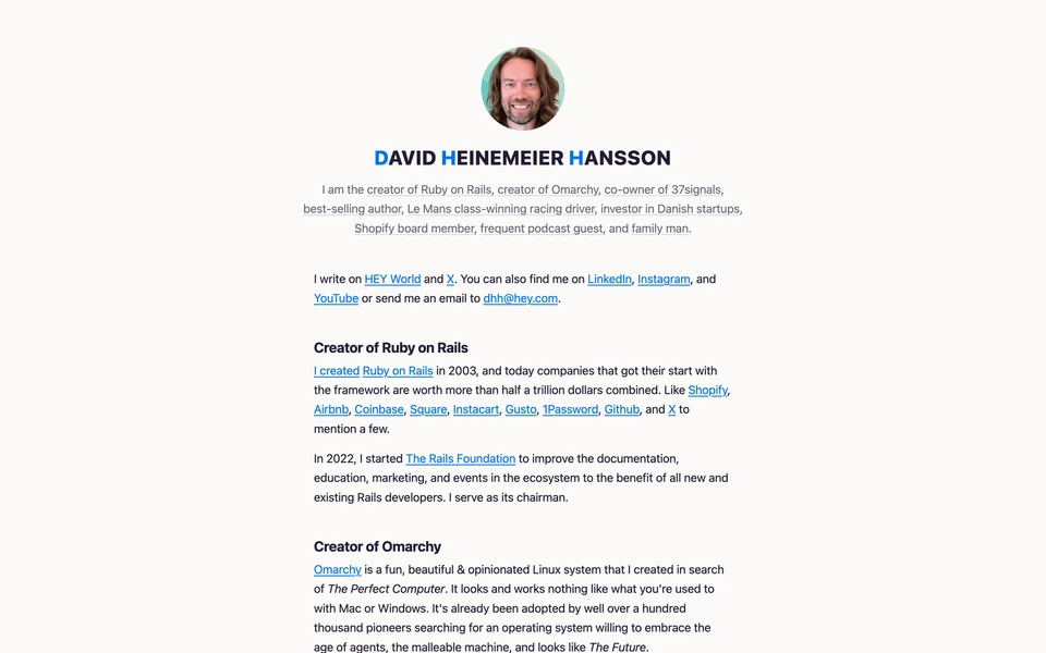 Screenshot of DHH.dk