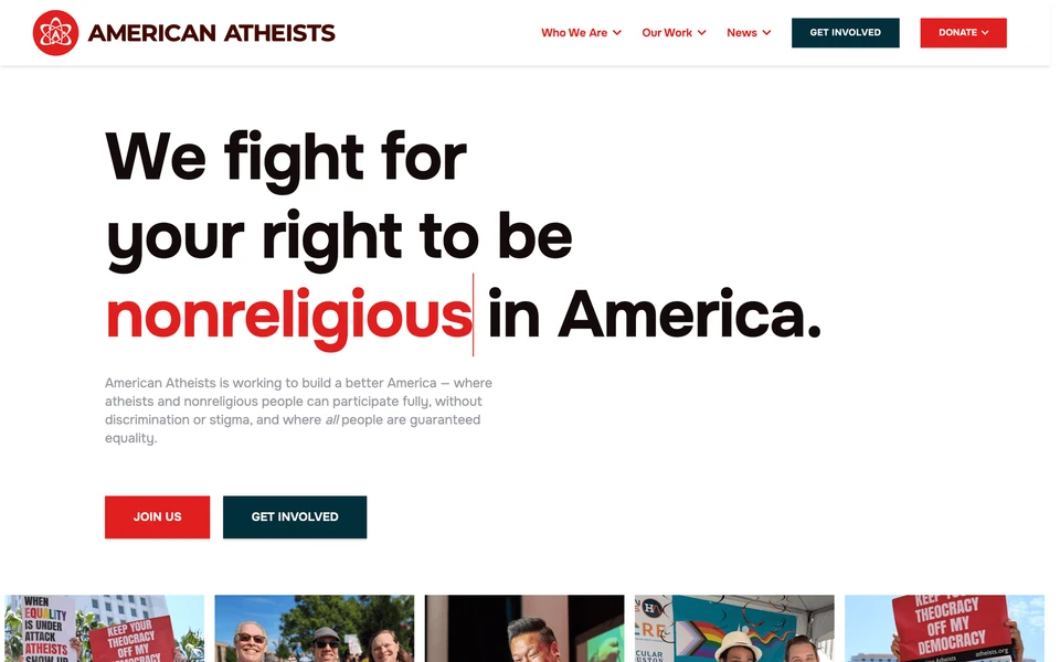 Screenshot of Atheists.org