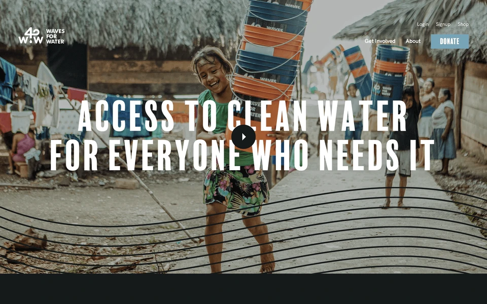 Screenshot of WavesForWater.org
