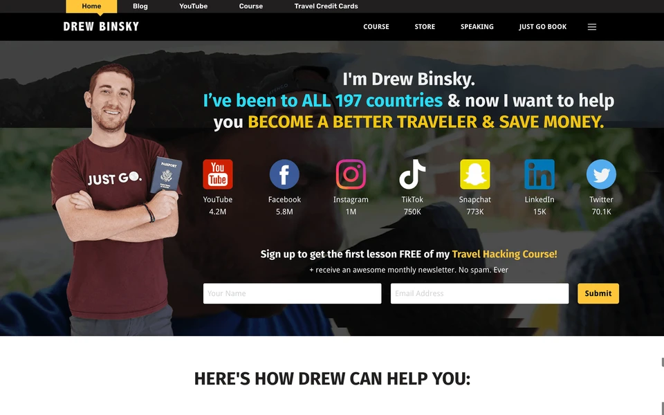 Screenshot of DrewBinsky.com