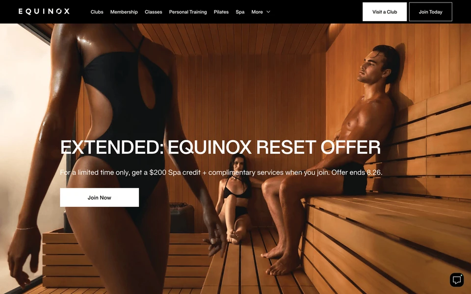 Screenshot of Equinox.com