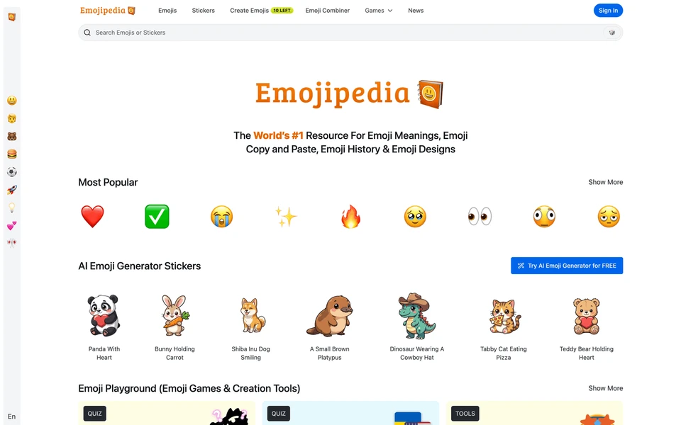 Screenshot of Emojipedia.org