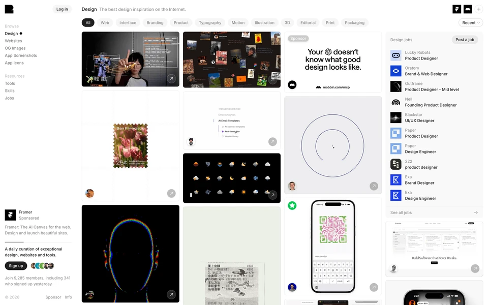 Screenshot of Recent.Design