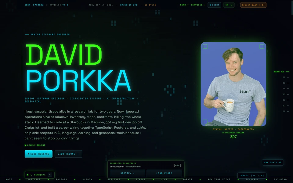 Screenshot of DavidPorkka.com