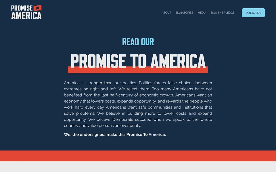 Screenshot of ThePromiseToAmerica.com
