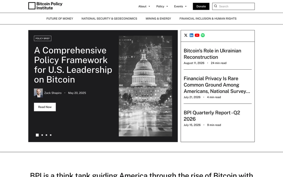 Screenshot of BTCPolicy.org