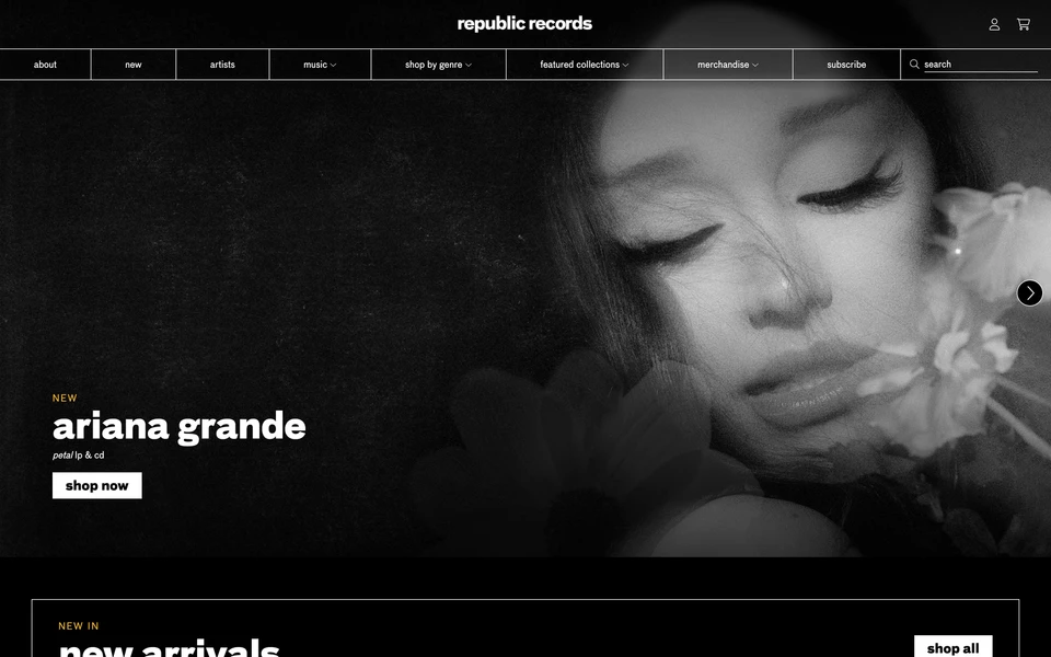 Screenshot of RepublicRecords.com
