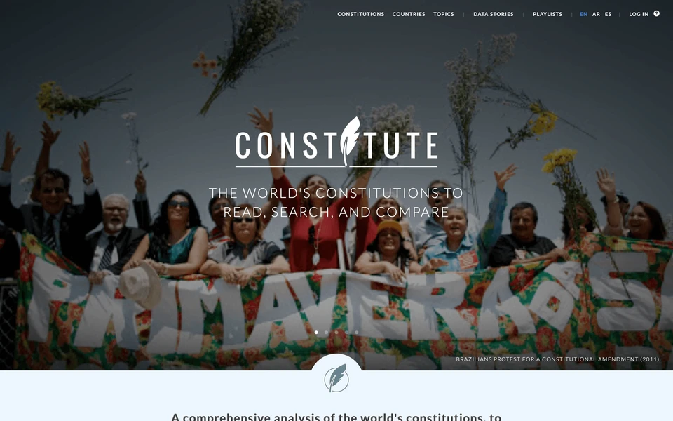 Screenshot of ConstituteProject.org