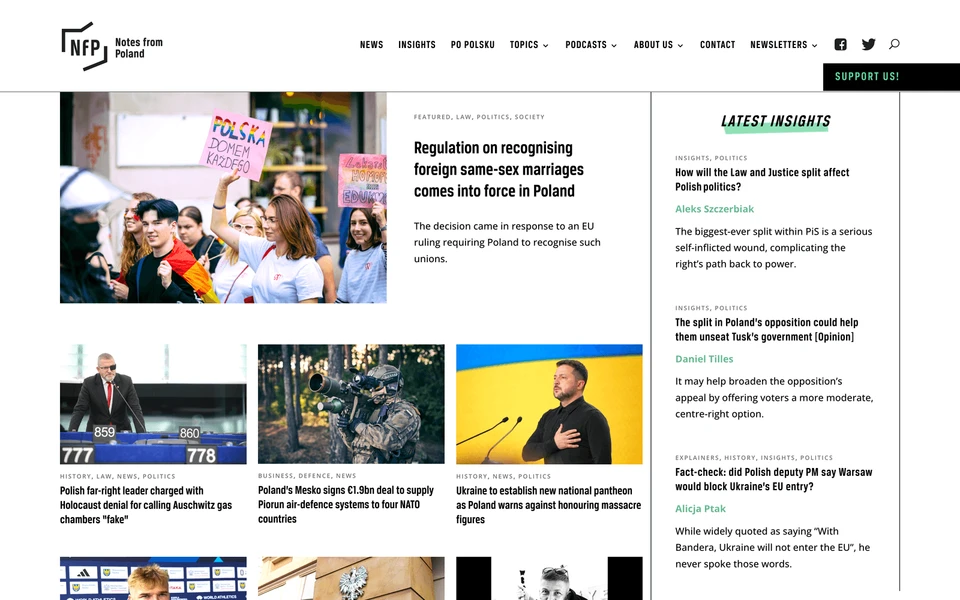 Screenshot of NotesFromPoland.com