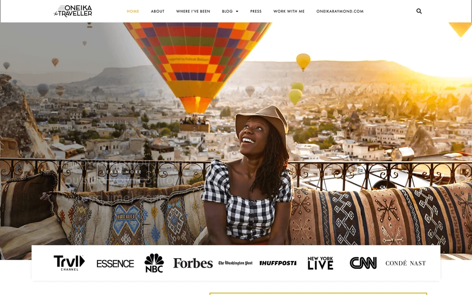 Screenshot of OneikaTheTraveller.com