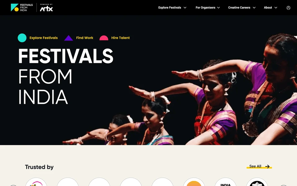 Screenshot of FestivalsFromIndia.com