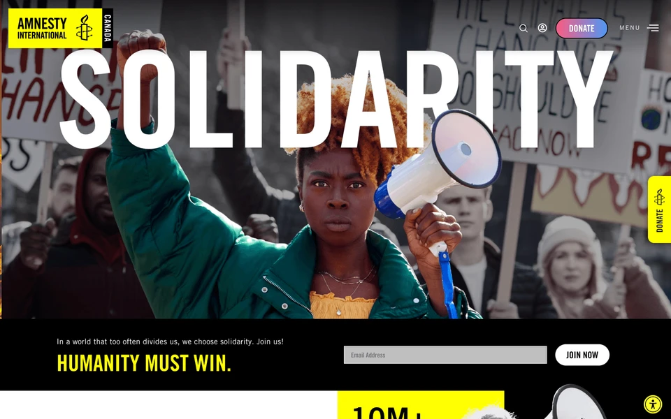 Screenshot of Amnesty.ca