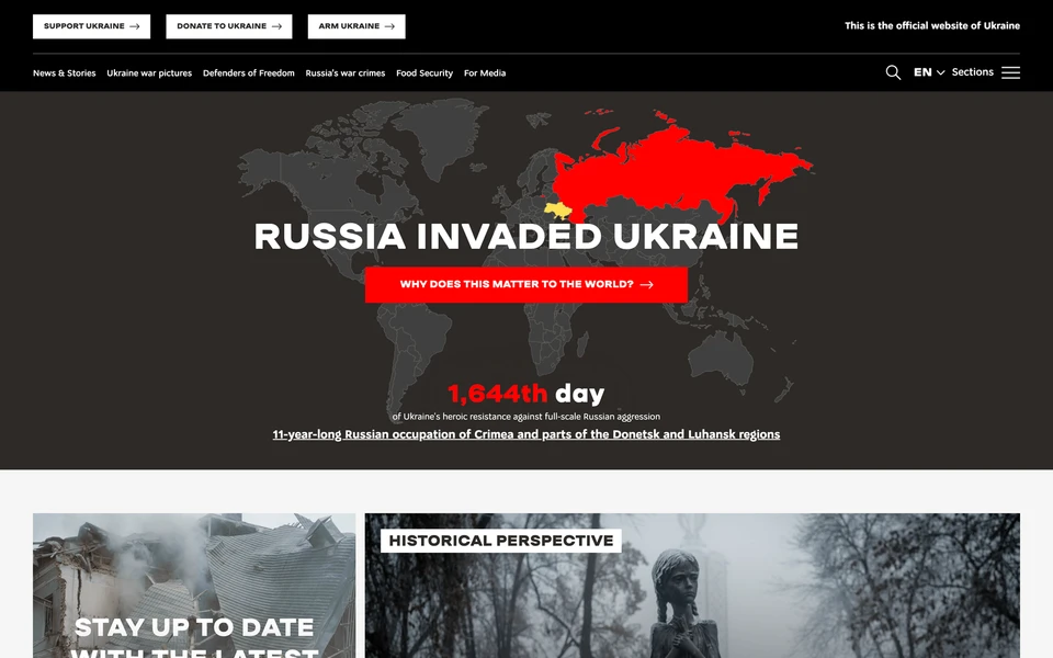 Screenshot of War.Ukraine.ua
