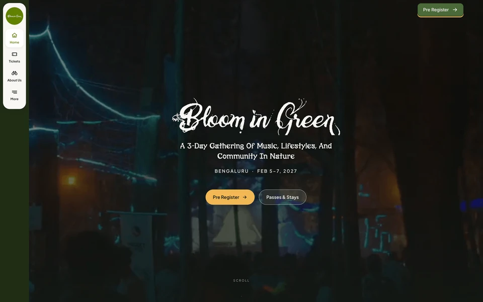 Screenshot of BloomInGreenFestival.com
