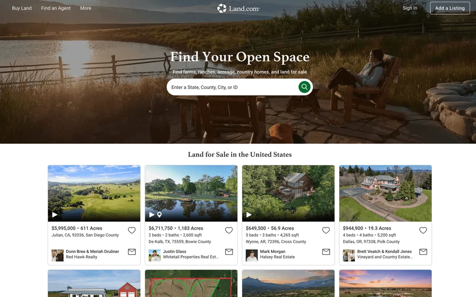 Screenshot of Land.com