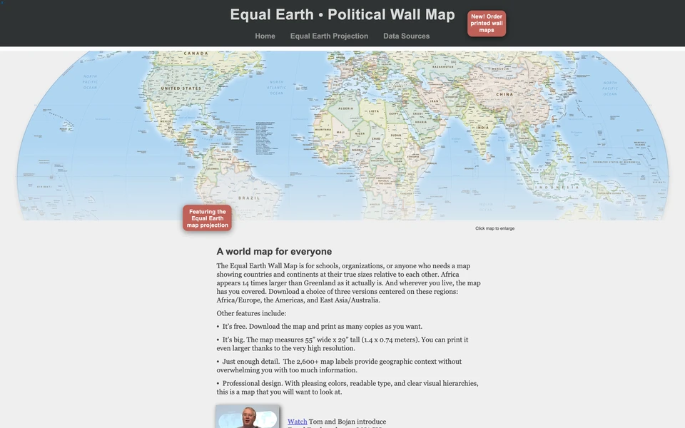 Screenshot of Equal-Earth.com