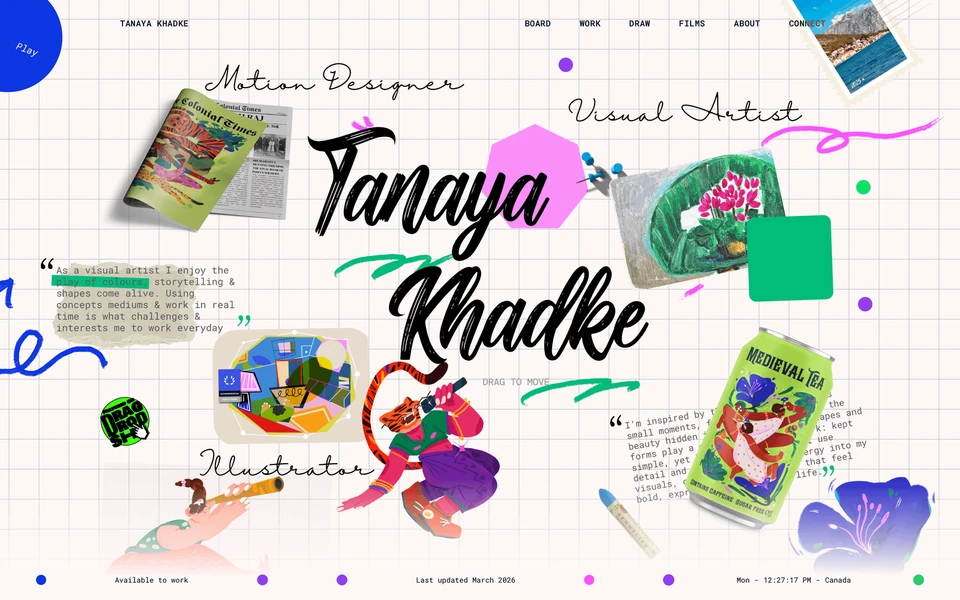 Screenshot of TanayaKhadke.com
