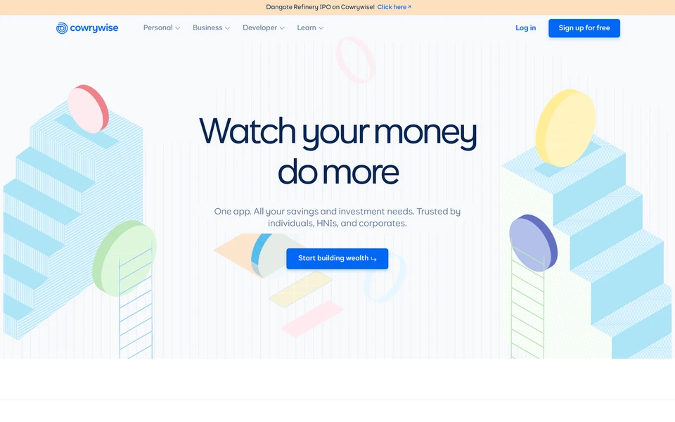 Screenshot of Cowrywise.com
