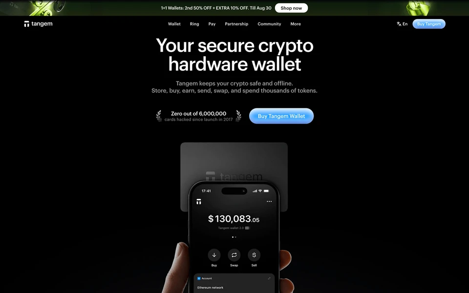 Screenshot of Tangem.com