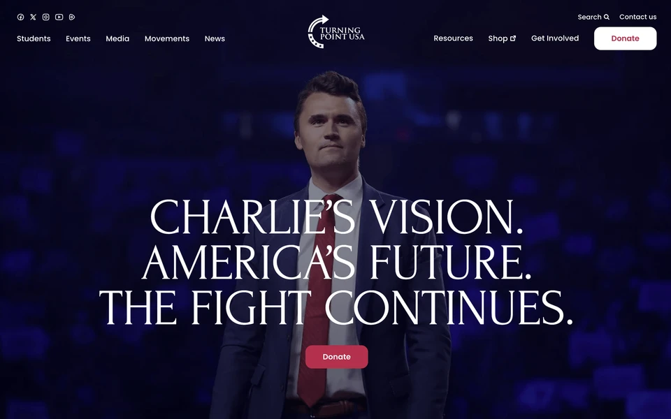 Screenshot of TPUSA.com