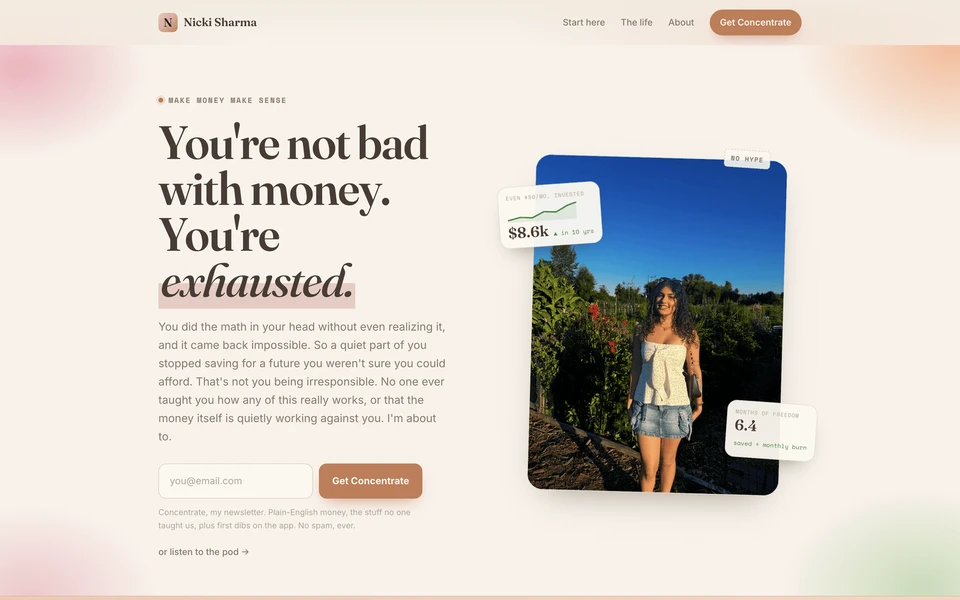 Screenshot of NickiSharma.com
