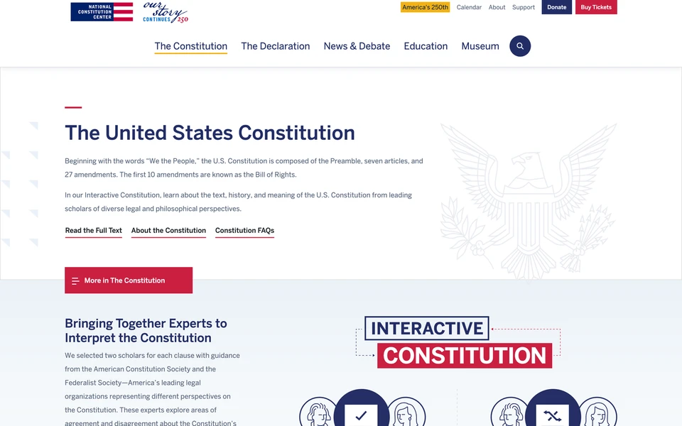 Screenshot of ConstitutionCenter.org