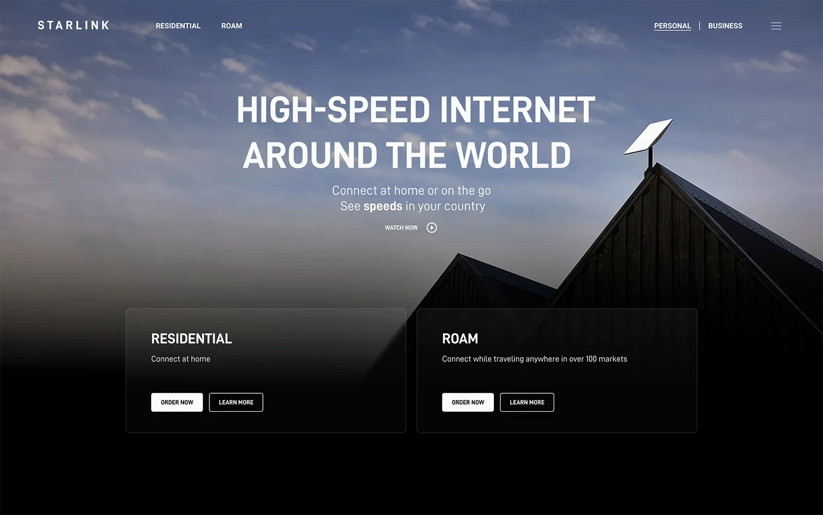 Screenshot of Starlink.com