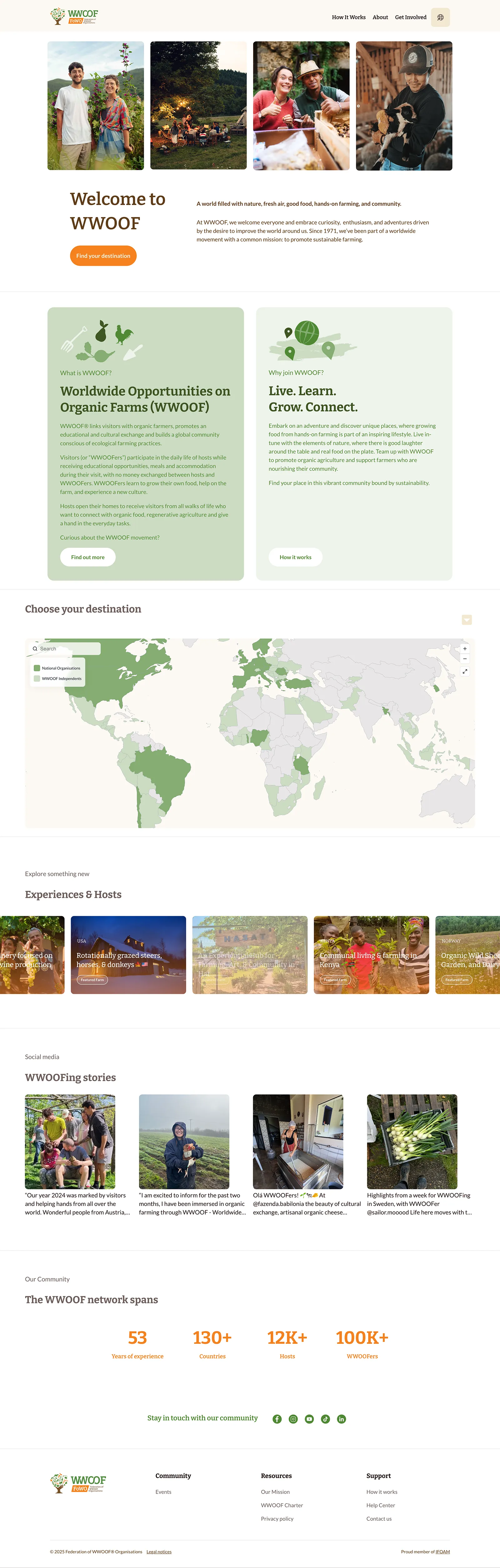 Screenshot of WWOOF.net